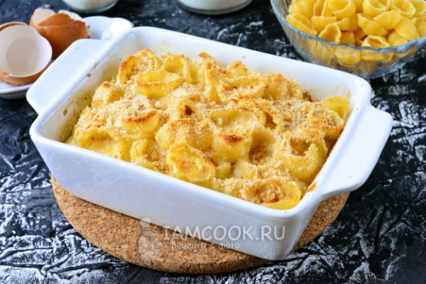 Макаронник с яйцом и молоком в духовке